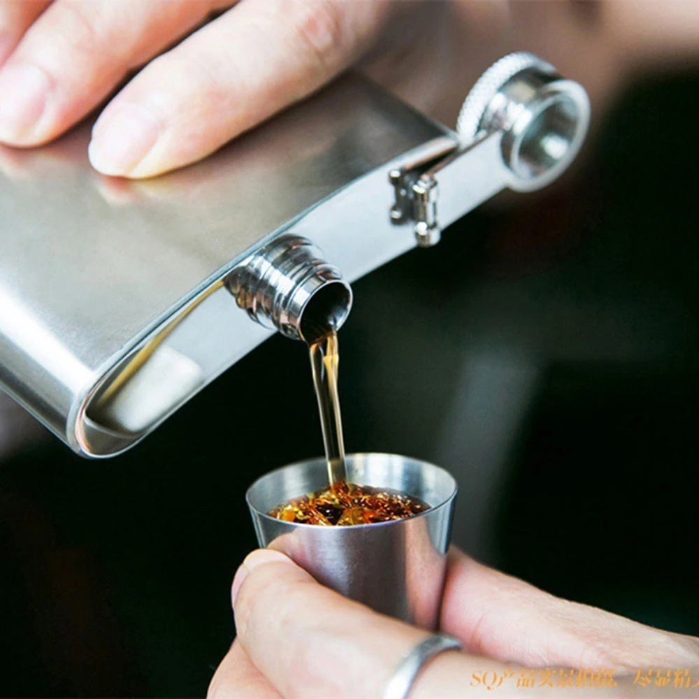 6 pçs/set ao ar livre prático viagem copos de aço inoxidável mini conjunto óculos para uísque vinho com caso portátil drinkware