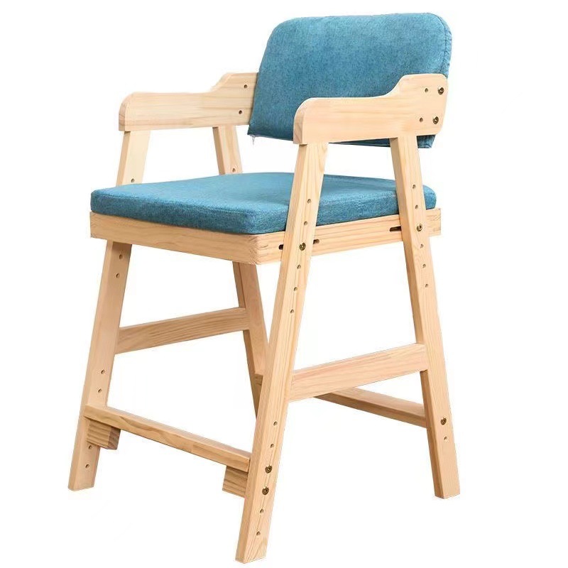 Adjustable Wooden High Chair for Babies, Convertible Feeding Seat with Multi-level Height Settings Practical and Beautiful