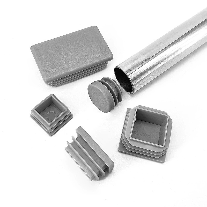 16mm~100mm Grey Plastic Round/Square Inserts Plug Furniture Chair Table Feet Cap Blanking End Cap