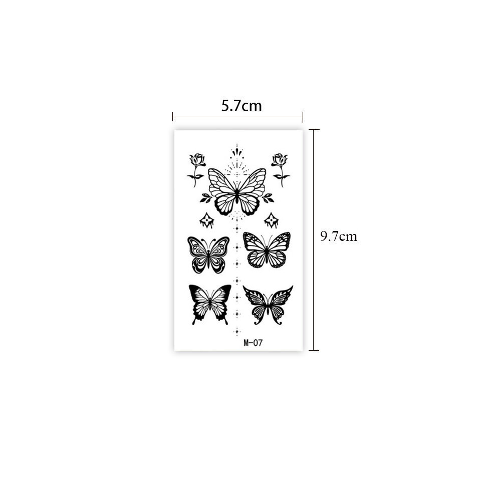 30 Stück schwarze Schmetterlings-Fake-Tattoo für Frauen, wasserdicht, temporäre Tattoos, geeignet für Arm, Körper, realistische Tattoo-Aufkleber für Mädchen