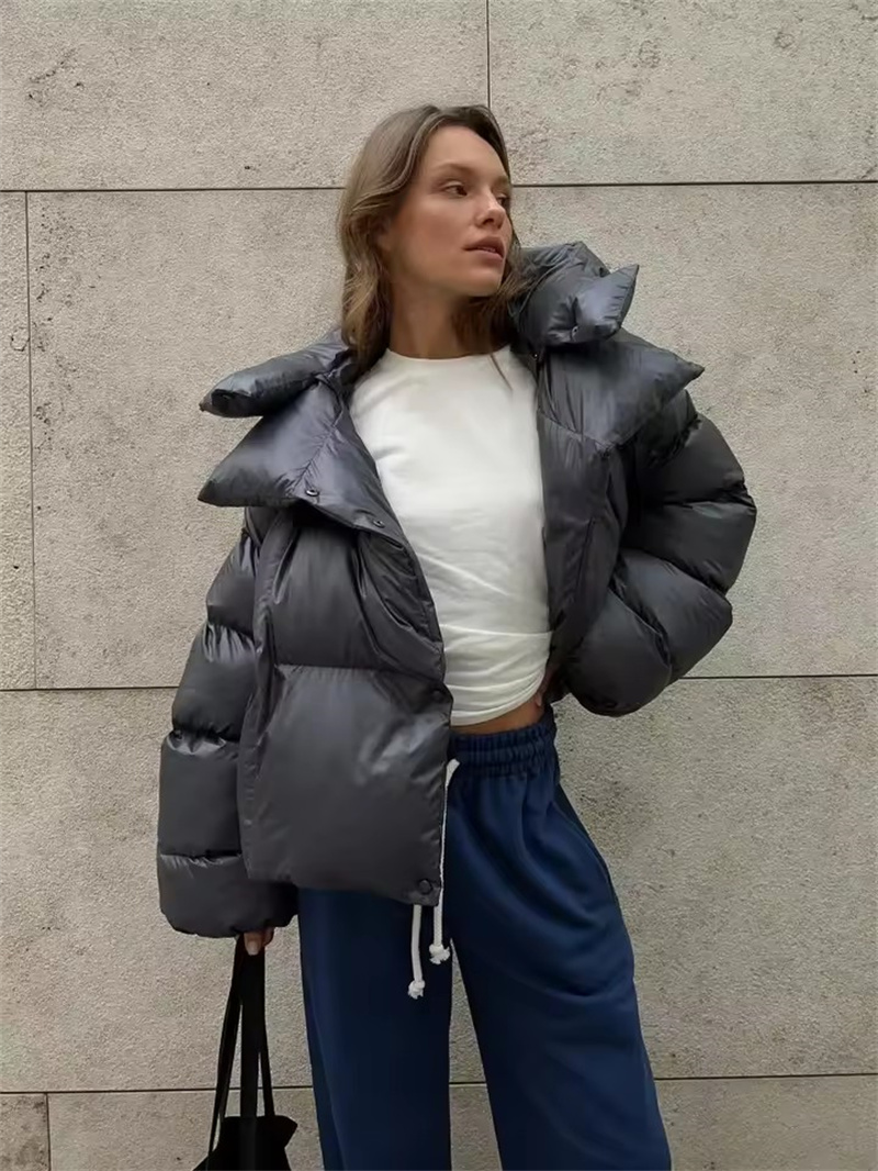 Winter Warme Puffer Jacken frauen Lose Parkas Mantel Mode Mit Kapuze Brot Jacke Outwear Baumwolle gefütterte Solide Stepp Jacke
