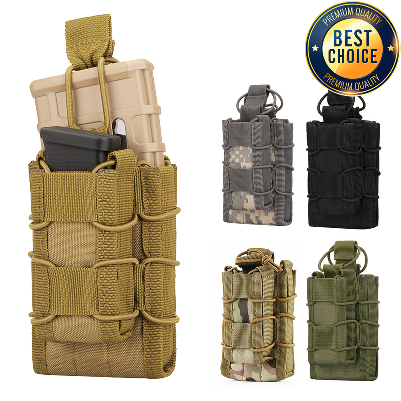 Clearance_Molle Tactical Magazine Pouch Double Decker Single Airsoft Tactical AR M4 AR15 Rifle Pistol 9mm Mag Carrier Pouches Ac