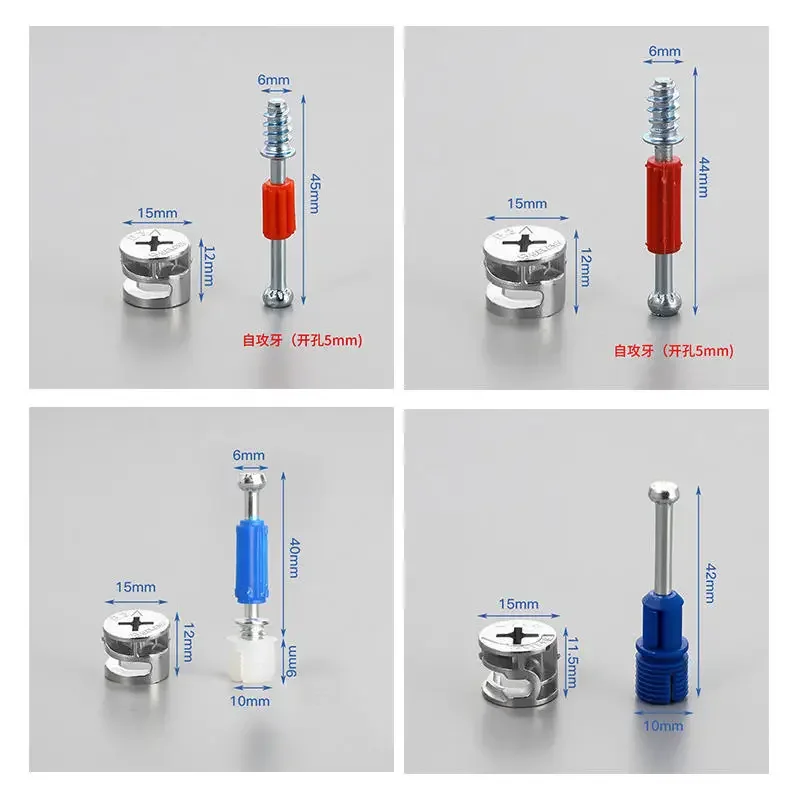20Sets 3-in-1 Furniture Connector Kit Screws Eccentric Wheel Bolt Nut Fastening System for Woodworking Projects