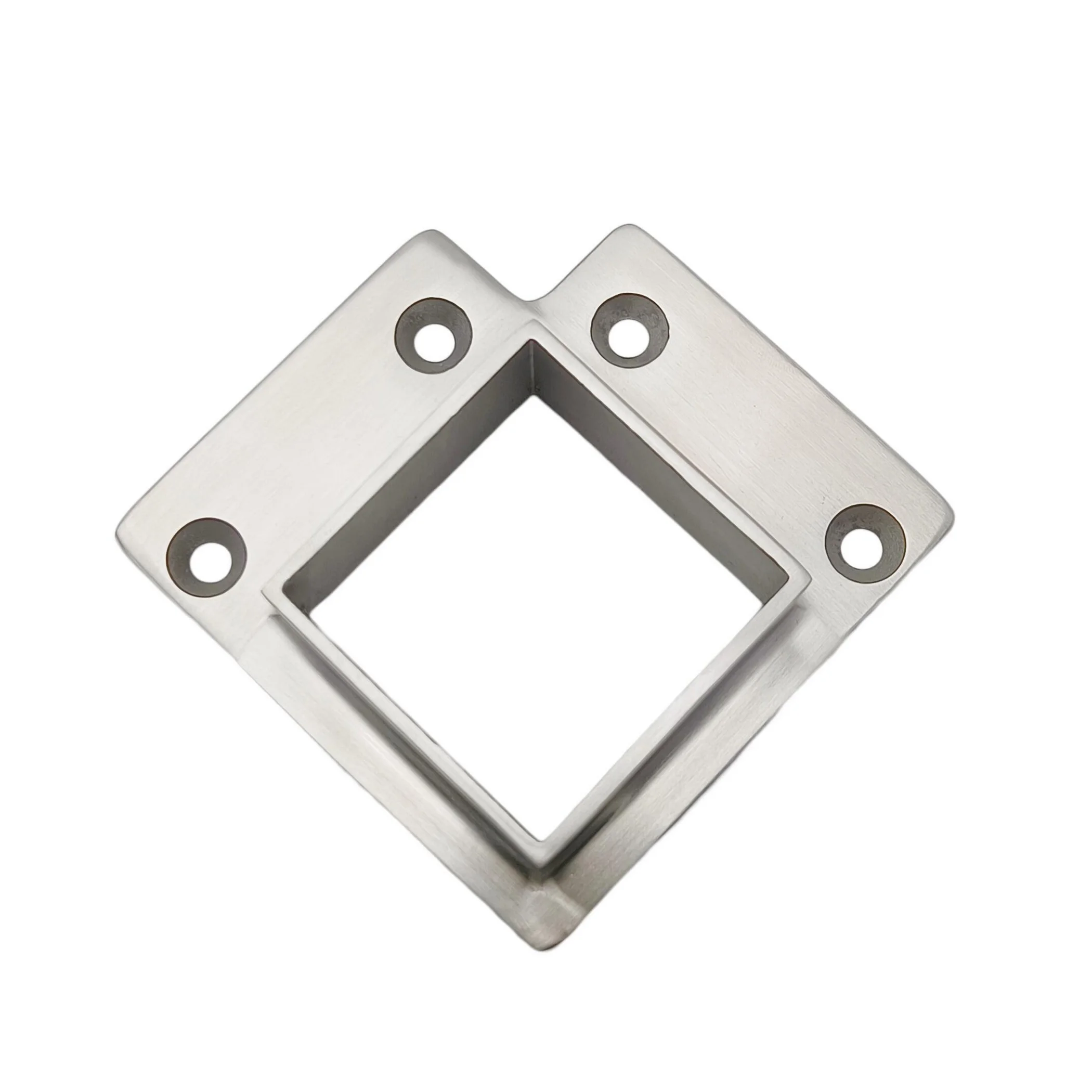 Flangia di base per corrimano oblungo per corrimano angolare per scale quadrata da 38,1 mm in acciaio inossidabile 316 lucidato a specchio