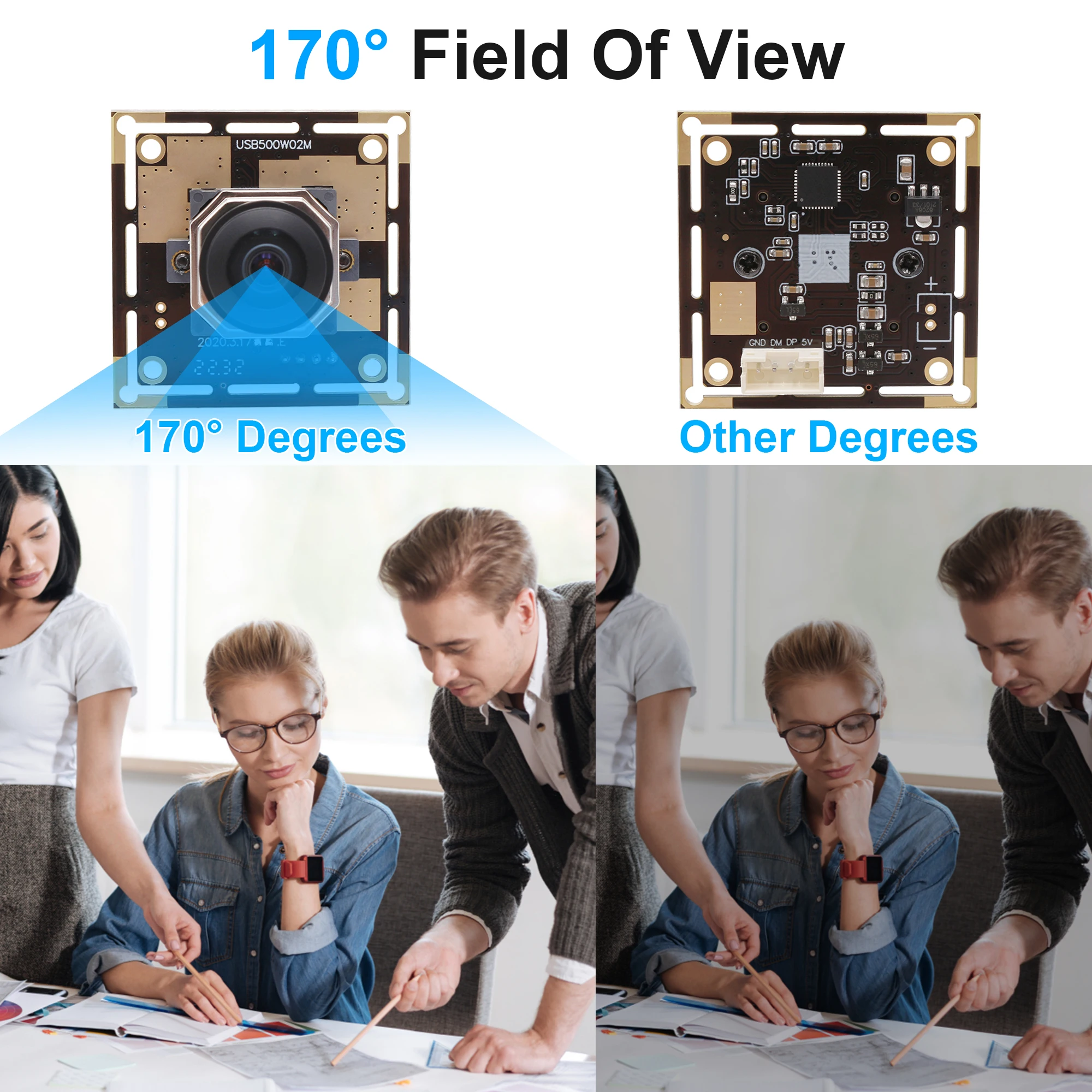 ELP 5MP Mini USB Webcam Model Autofocus HD 170 Degree Wide Angle Fisheye Lens USB Camera for Industrial Monitoring and Security
