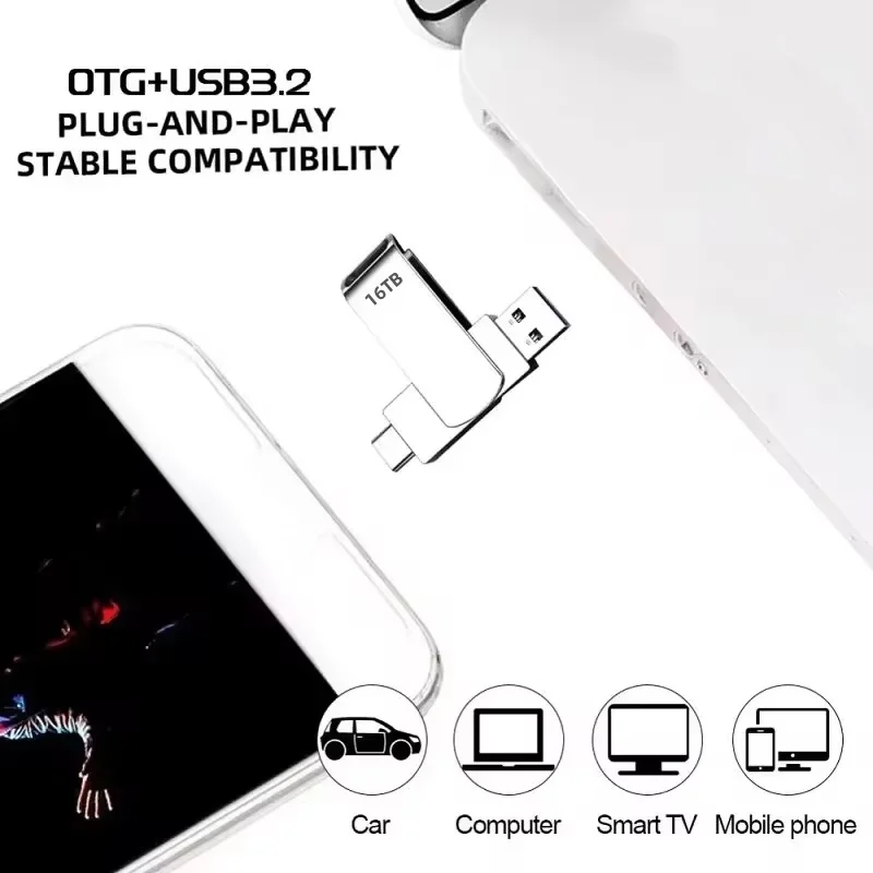 16TB 3.2 Flash Drives High Speed USB Transfer Metal Pendrive Memory Card Pendrive Flash Disk Memoria Waterproof Stick