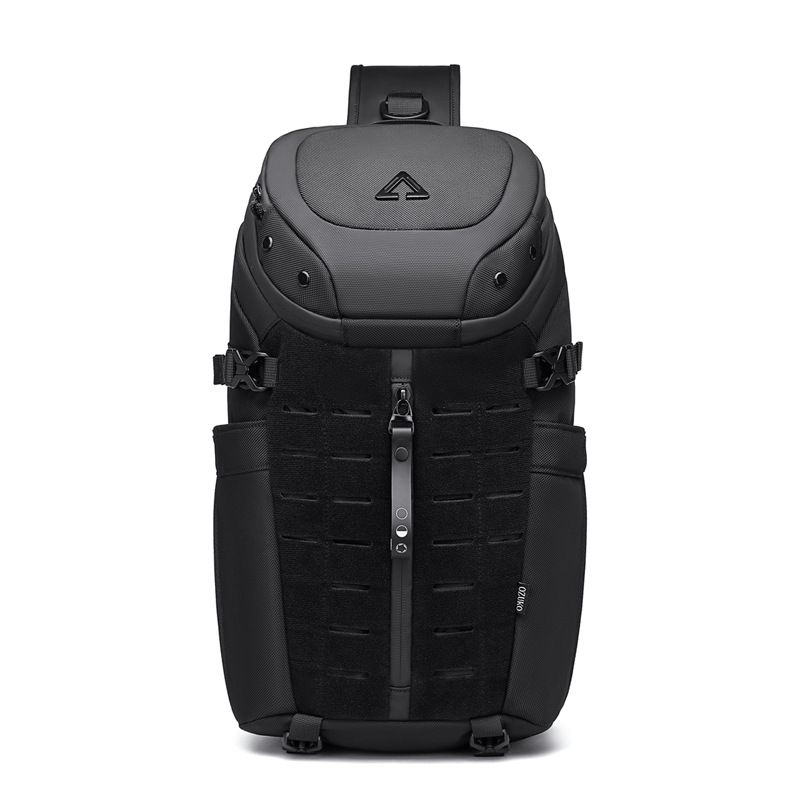 Ozuko-Bolso de pecho para hombre, bandolera impermeable con USB, bandolera de viaje corta antirrobo, bandolera de diseñador a la moda