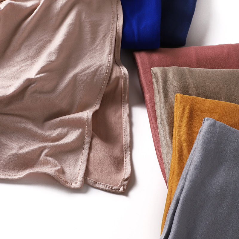 Moslim effen katoenen jersey hijab sjaal effen kleur met goede steek rekbare zachte tulband hoofd wraps sjaal Foulard femme