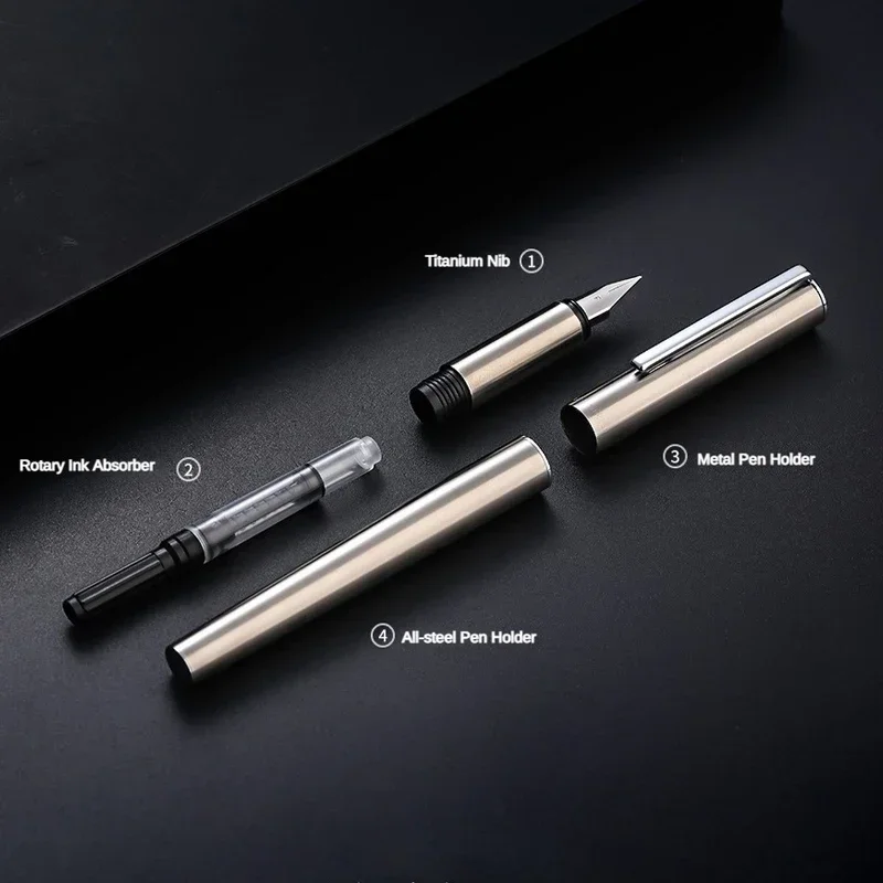 Jinhao 35, Füllfederhalter, komplett aus Stahl, luxuriöse Qualität, EF/F-Feder, Kalligraphie-Schreibstift, Schreibwaren, Business, Büro, Schulbedarf