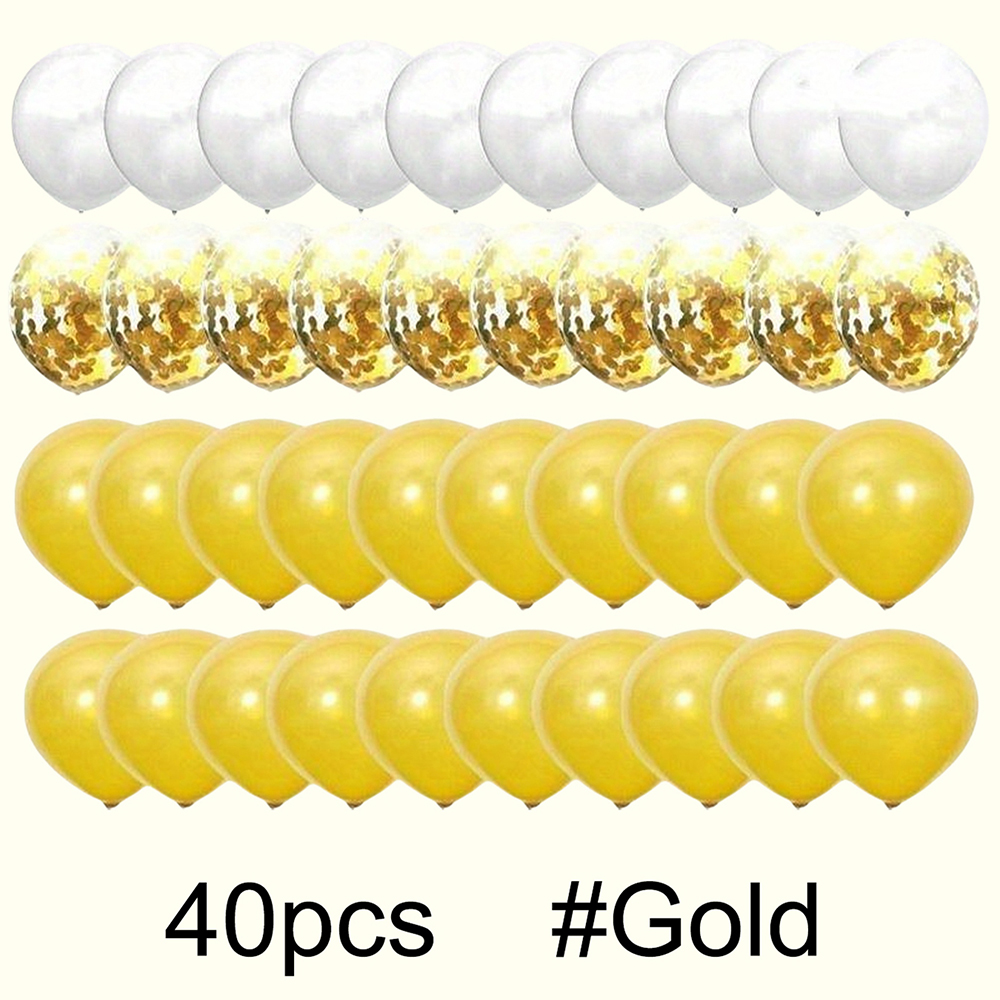 40 個 12 インチパールグリッターバルーン誕生日セットパーティーデコレーションデコレーションバルーンカラフルなバルーン