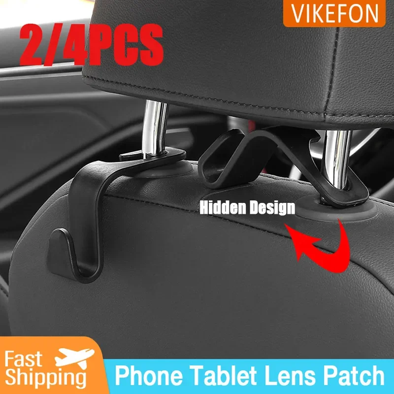 Soporte multifunción para asiento de coche, soporte para tableta y teléfono móvil, suministros de almacenamiento para teléfono inteligente, iPad, tableta, gancho para bolsas, 2/4 Uds.