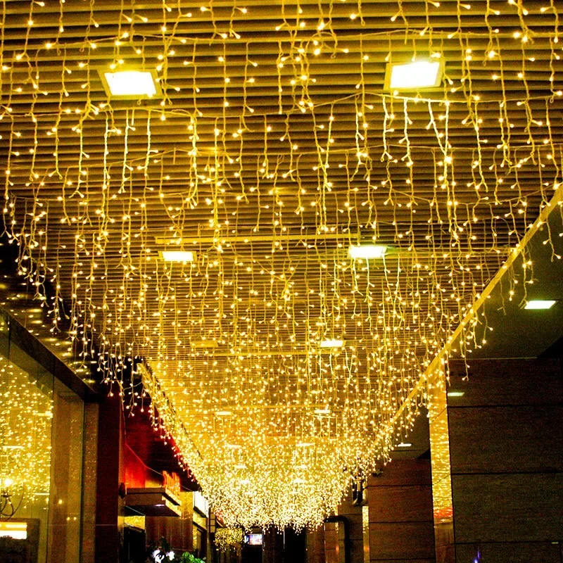 妖精ストリングカーテンライト LED 4 × 0.6 メートルホリデーライトガーランドパティオクリスマスライト屋外ストリートウェディングガーデン装飾