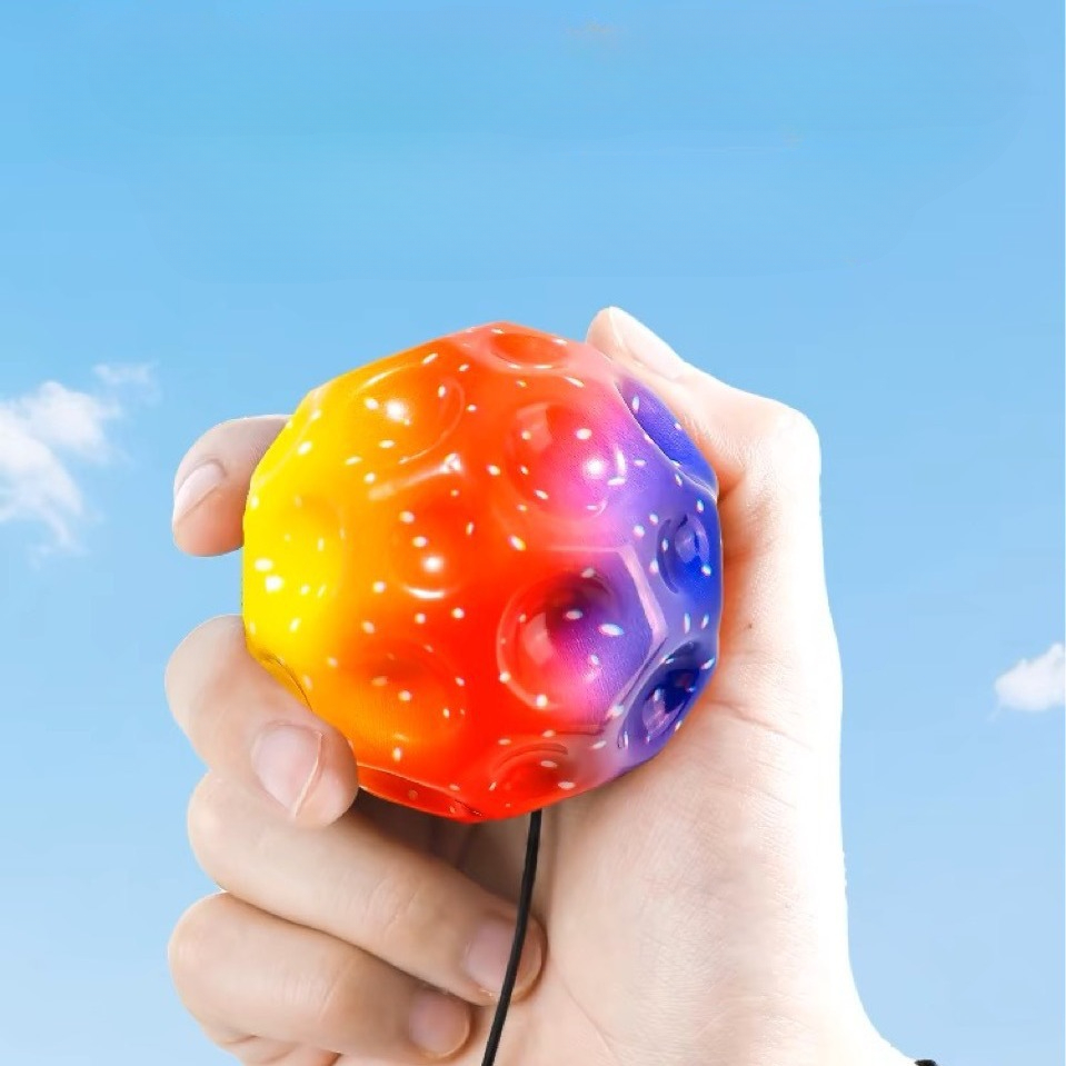 Brinquedo de descompressão de alta elasticidade, buraco da lua, corda de pulso, espuma, bola esportiva ao ar livre, presente para crianças e adultos