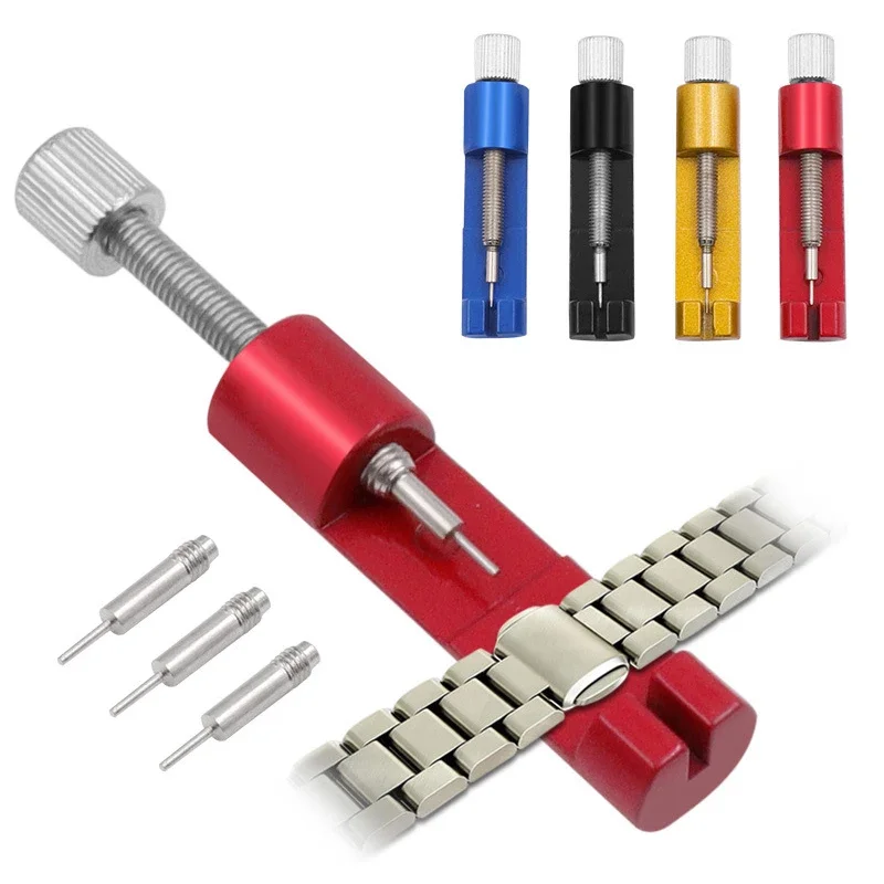 Metalen horlogeband Strap Link Pin Remover Repair Tool Kit voor horlogemakers met 3 stuks extra pinnen Mini horlogebandgereedschap