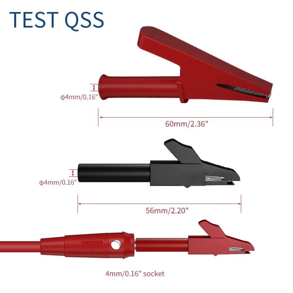 Kit de cables de prueba para multímetro QSS, 41 Uds., conector Banana de 4MM a pinza de cocodrilo, cable de prueba con sondas de perforación de alambre, clip de cocodrilo Q.80013