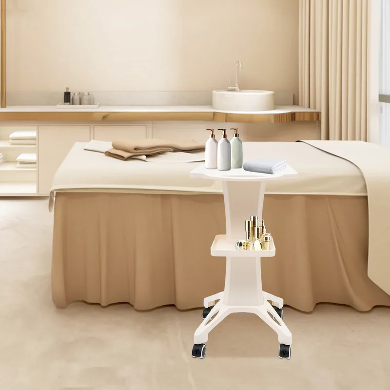 Carrello per salone di bellezza dal design moderno e minimalista, con ruota, per barbiere, scaffale portaoggetti, carrello rotante, attrezzatura per tatuaggi