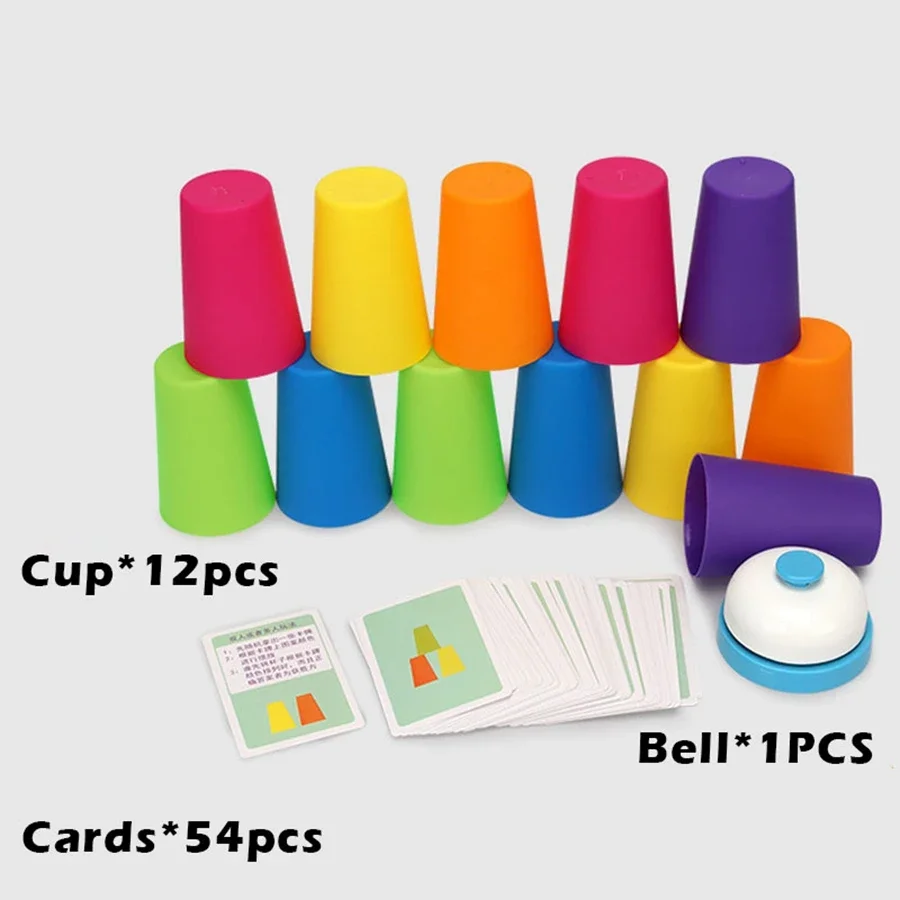 Competitive Folding Cups Toy Kindergarten Interactive Game Puzzle Logic Training Toy Sport Stacking Cups Sport Flying Racing