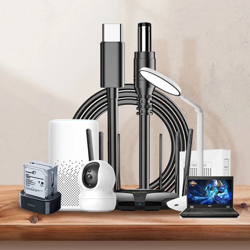DC ประเภท C USB PD 9V 12V 15V 20V 5.5x2.1 มม.2.5 สายไฟสําหรับ Wireless Router แล็ปท็อป LED Strip ลําโพงกล้องวงจรปิดกล้อง