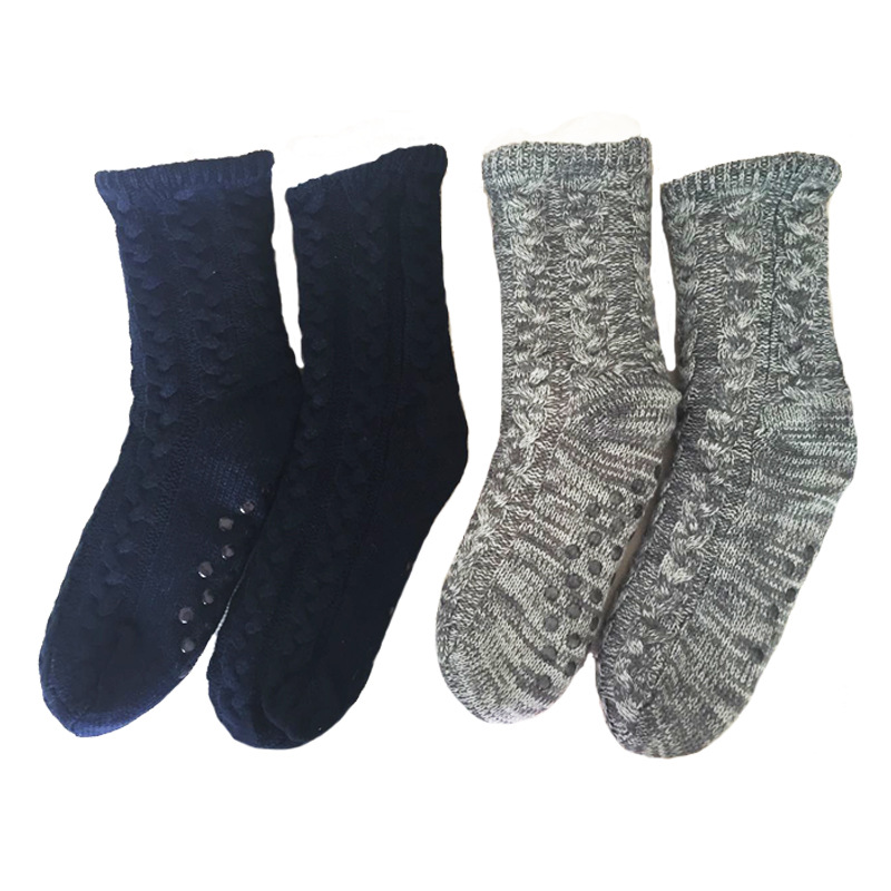 Calcetines térmicos para hombre, cálidos, suaves, de algodón, gruesos, de terciopelo, para dormir, antideslizantes, para invierno, para el hogar