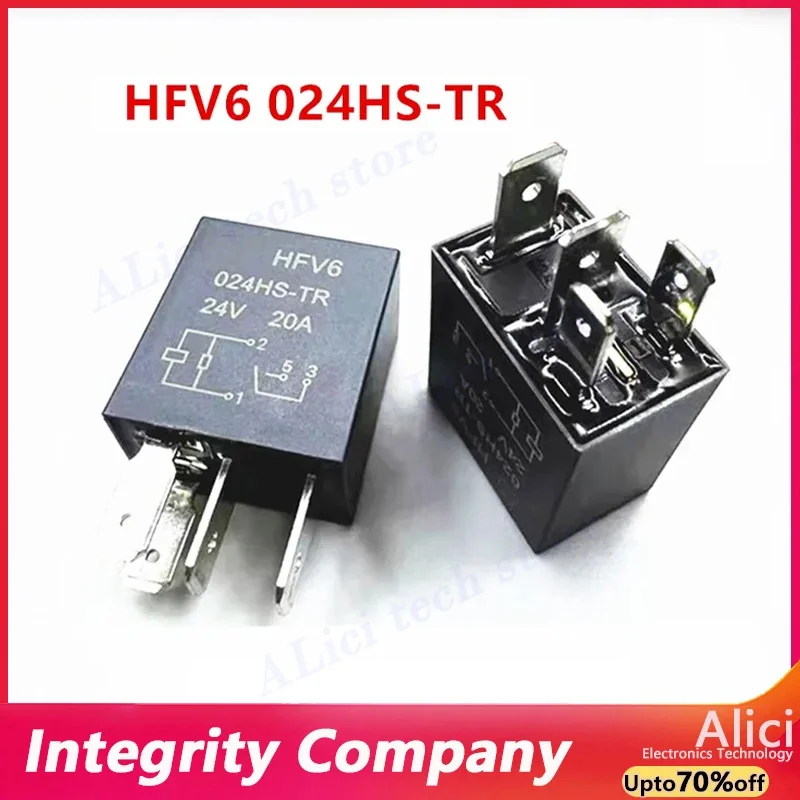 Original  relay  HFV6 024HS-TR 24V 20A 4-pin HFV6 012HS-TR 30A 12V car relay3735040-k00-c2