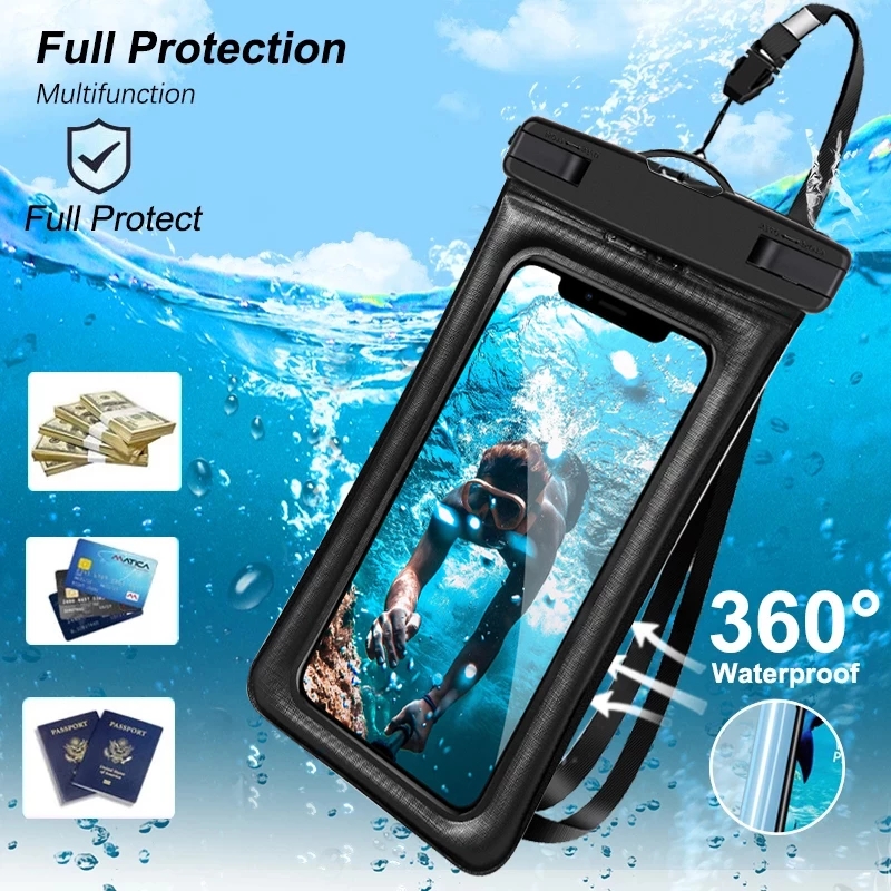 กันน้ําโทรศัพท์มือถือสําหรับIPhone 14 13 12 Pro Max Samsung S23 S22 Ultra Xiaomi 13 12T Huawei P30 กระเป๋ากันน้ํา