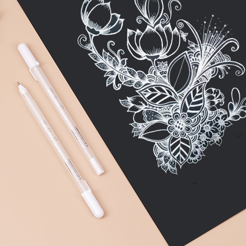 5 個白マンガマーカーペンセット 0.8 ミリメートル永久インクスクラップブックタイヤペン防水学用品文具アートブラシペン