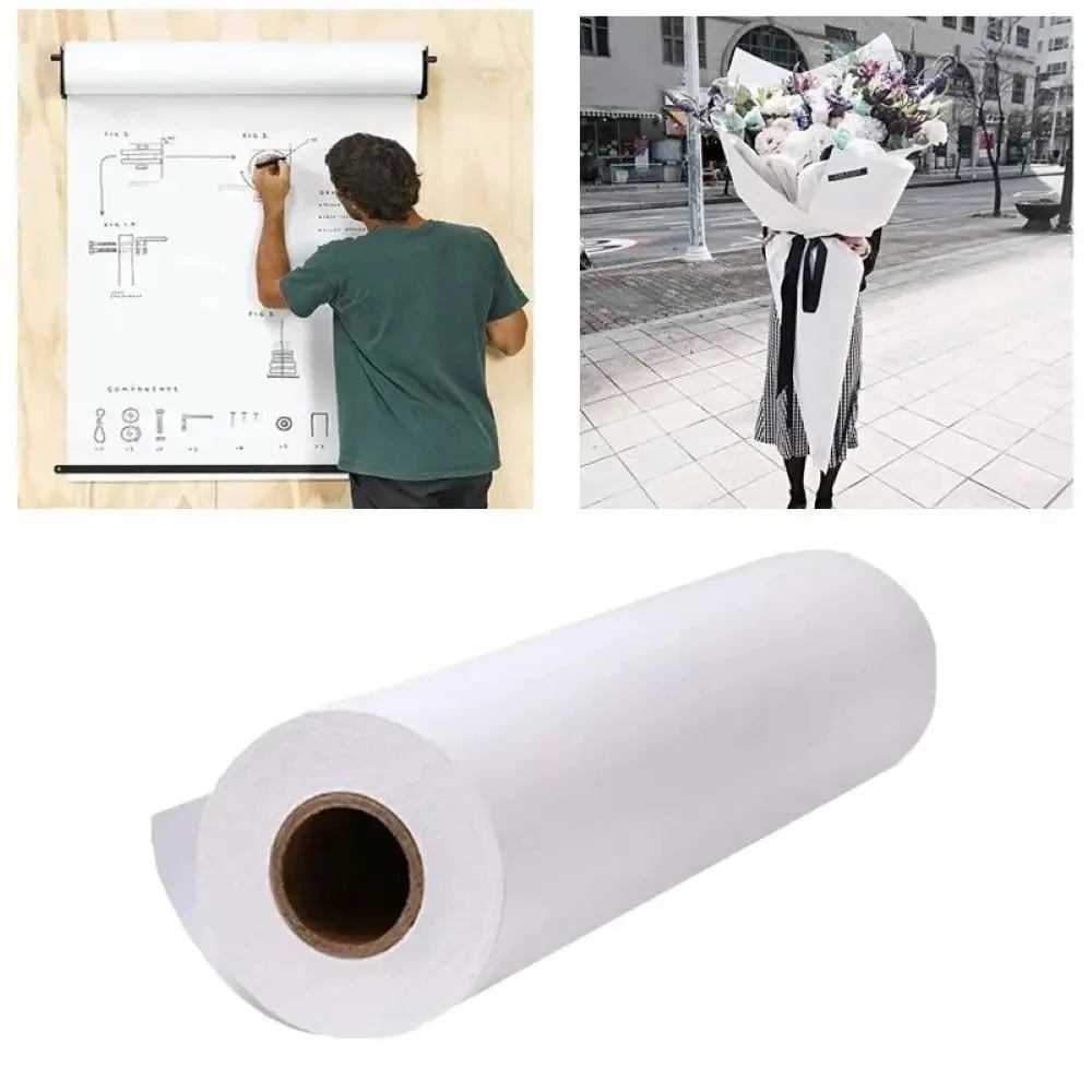 Rotolo di carta Kraft bianca/nera/marrone per matrimoni, feste di compleanno, confezioni regalo fatte a mano, confezioni di pacchetti, decorazioni per poster artigianali