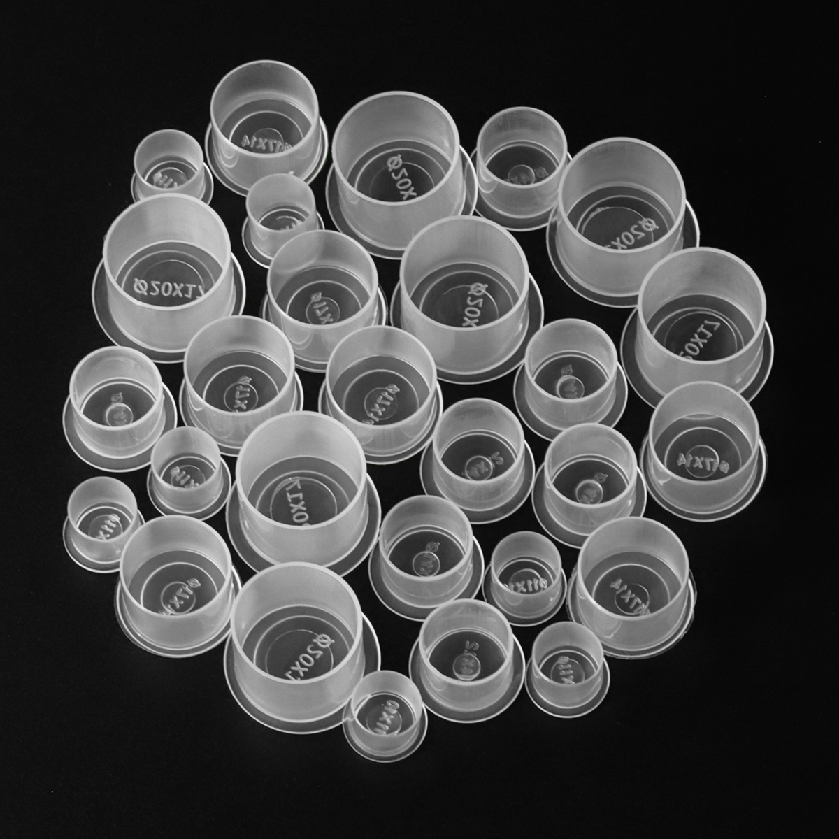 Mamba 1000 Uds tapas de tinta de tatuaje S/M/L/XL vasos de tinta de tatuaje desechables con Base pigmento de plástico transparente contenedor de maquillaje permanente