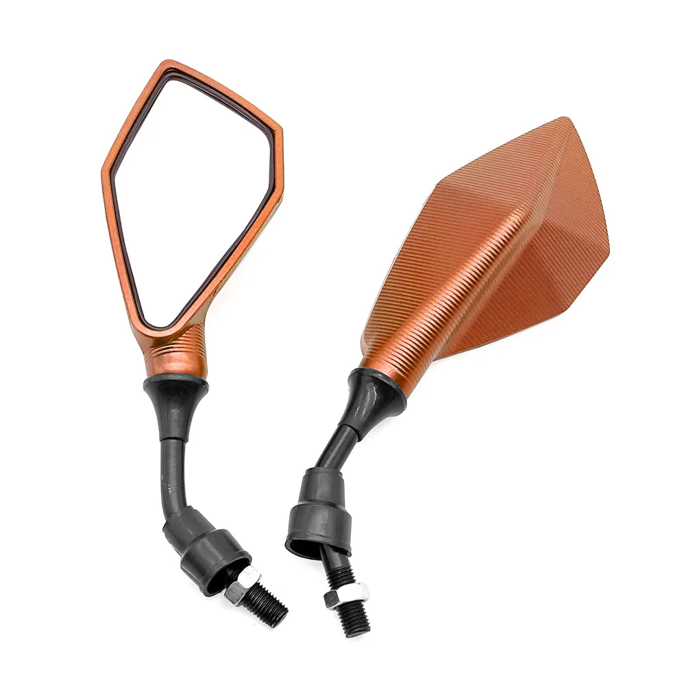2 pçs 10mm espelhos retrovisores da motocicleta grande angular ajustável bicicleta guiador lateral flexível espelho retrovisor