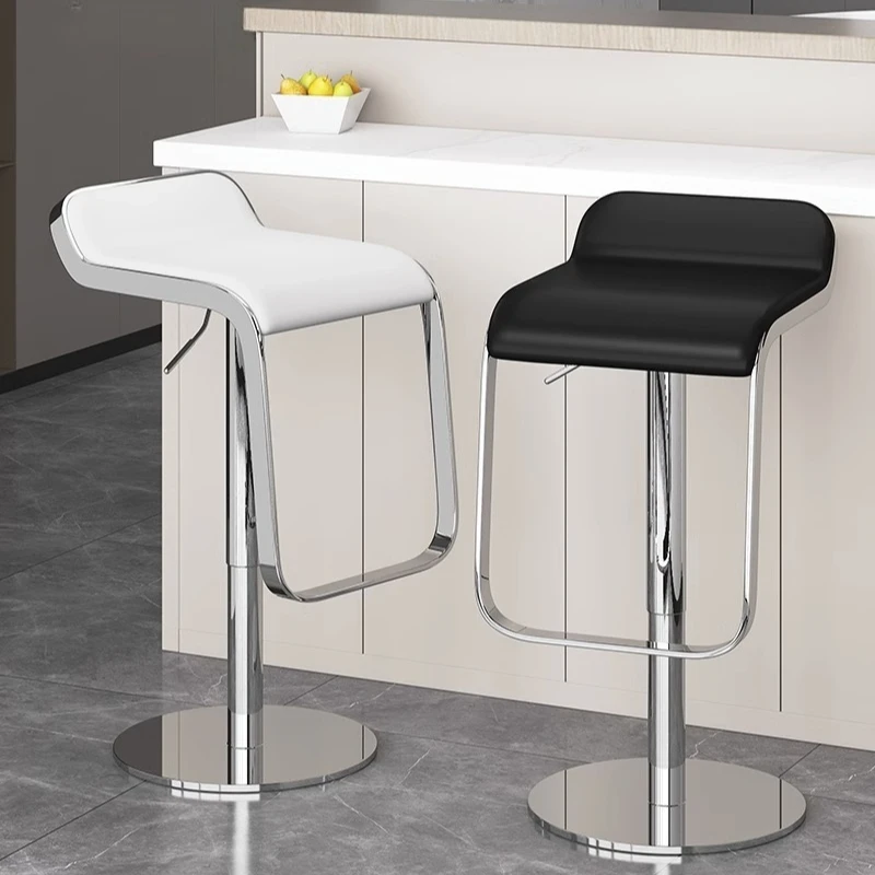 Adjustable Height Bar Stool with Backrest Swivel Pub Chair for Bar Counter Stylist Stool Strengthen Base Ergonomic Cashier Seat