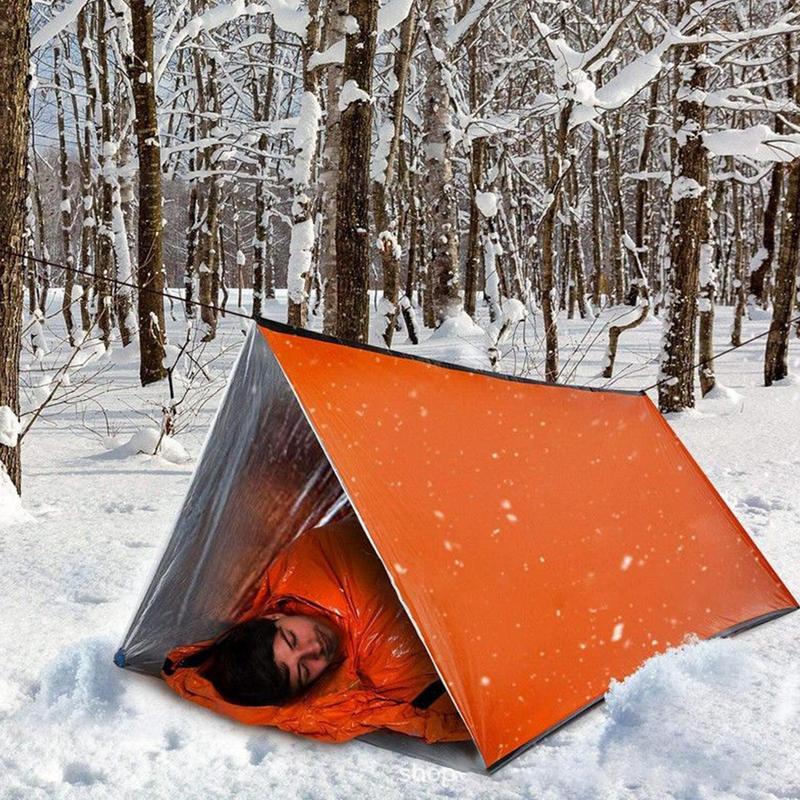 Barraca de sobrevivência leve abrigo tempestade proteção para todos os climas acampamento ao ar livre viajar toldo para mochila