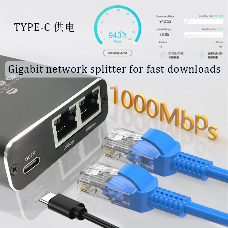 Rozdzielacz RJ45 1 na 2/3/4 sieciowy adapter RJ45 1000 mb/s konwerter Gigabit Internet Ethernet 8P8C przedłużacz wtyczki