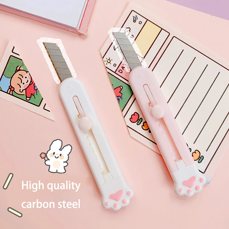 Cat Paw Art Knife Mini Small Cute Cartoon Paper Knife Unpacking Express Utility Knife Device Students With Portable Hand Knife