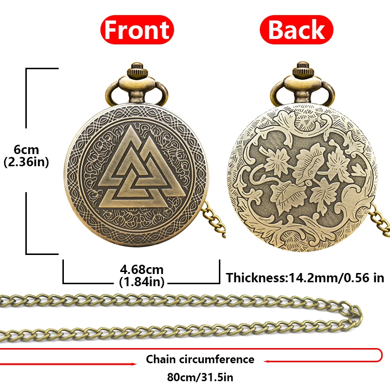 Retro Bronze Steampunk Flip-Top männliche und weibliche Studentengeschenke Quarz Halskette Valkyry Dreieck Gedenktaschenuhr