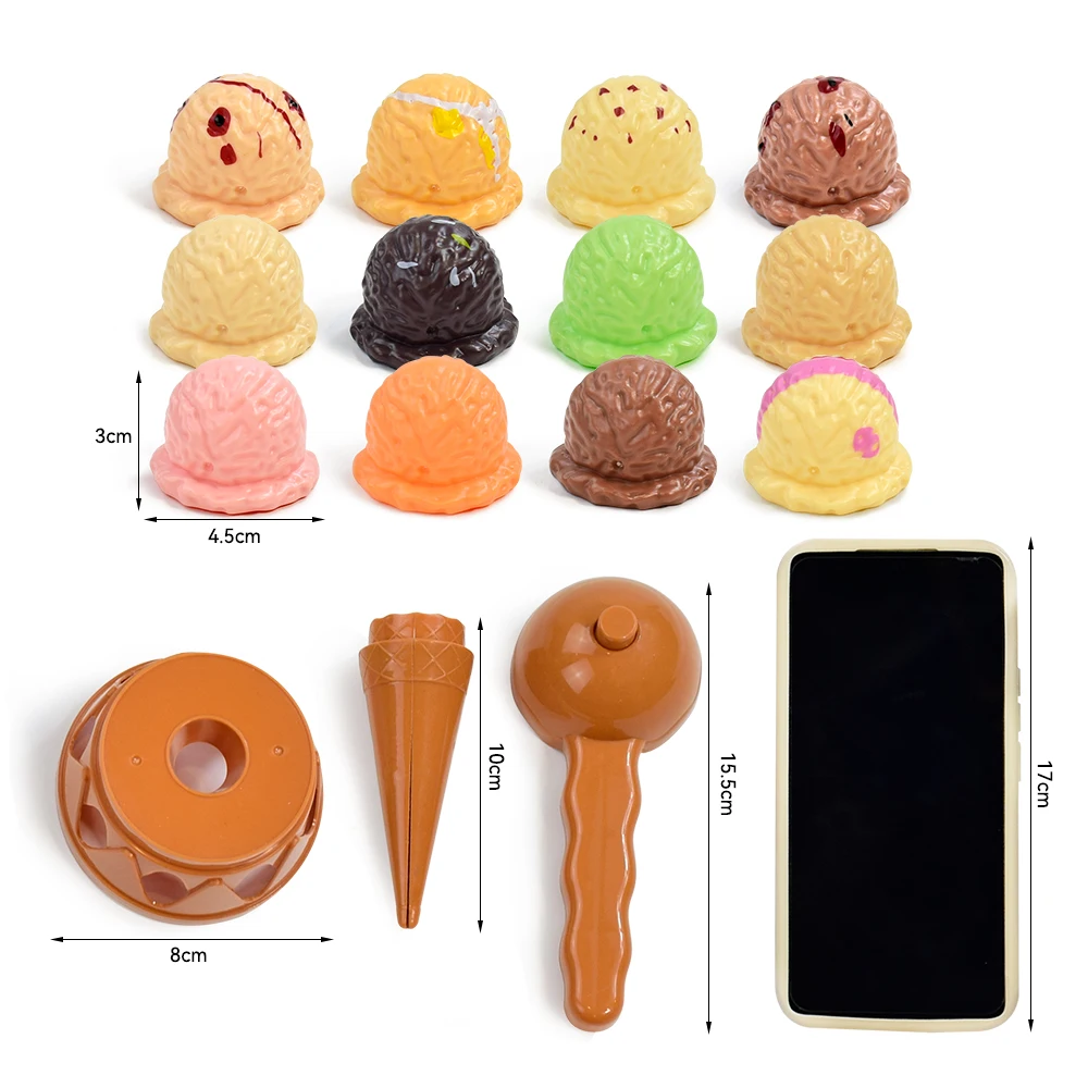 เด็กจําลองอาหารของเล่น Ice Cream Stack Up Play เด็กแกล้งทําเป็นเล่นของเล่นของเล่นเพื่อการศึกษาสําหรับของขวัญเด็ก