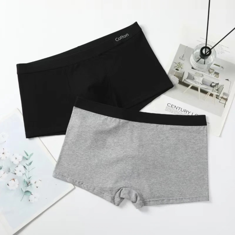 Boxers masculinos de algodão conforto cuecas preto cinza l xl xxl xxxl respirável moda fitness esportes