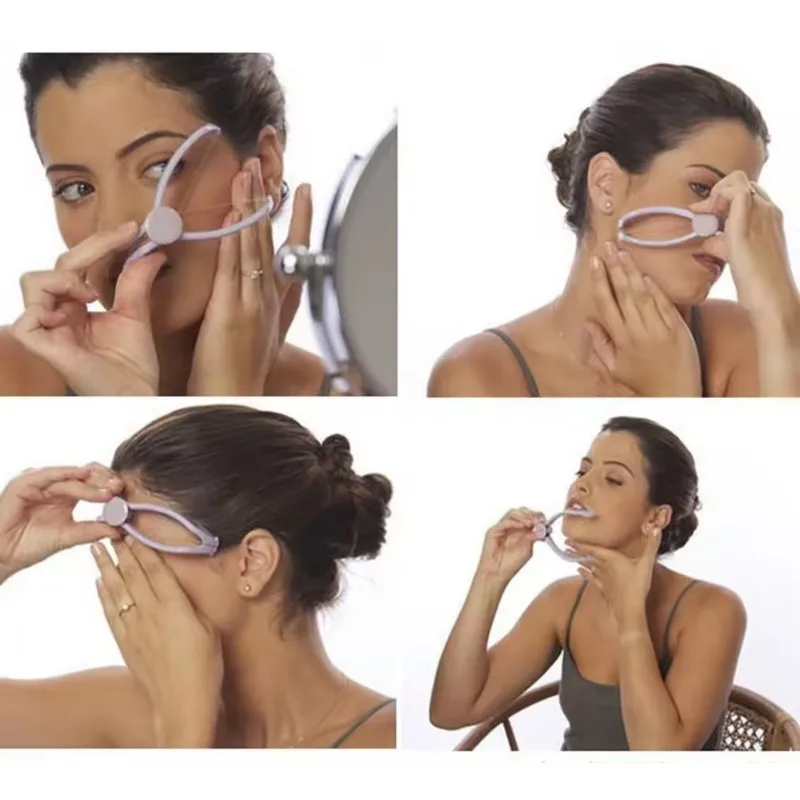 Donne Mini Rimozione Dei Capelli Del Viso Primavera Filettatura Epilatore Viso Defeatherer Depilazione Trucco FAI DA TE Strumento di Bellezza per Guance Sopracciglio