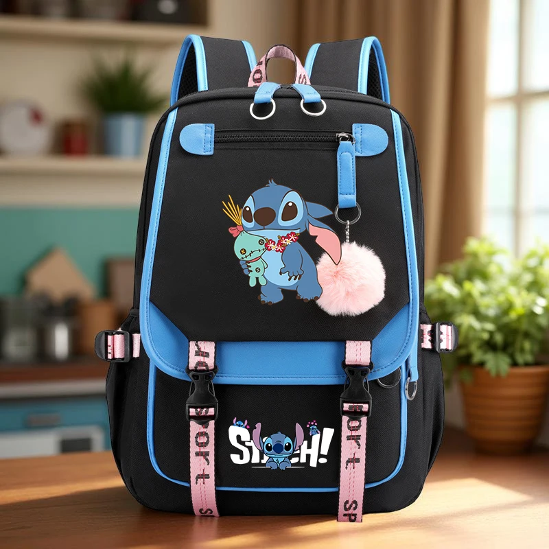 Zaino Stitch, zaino di grande capacità, robusto e durevole per studenti, viaggi, vacanze, tempo libero, pendolari quotidiani e ritorno a scuola