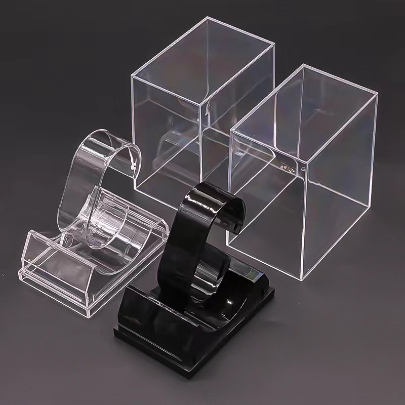 Plastic Transparent Watch Stand Rack General Showcase Shelf Portable Wrist Watch Storage Box Jewelry Display Watch Packaging Box
