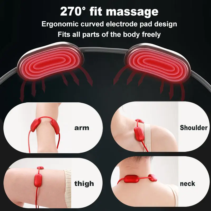 Masajeador de columna Cervical de cuello colgante inteligente con bolso caliente masaje TENS alivio relajante EMS portátil dolor muslo Mini espalda Compr