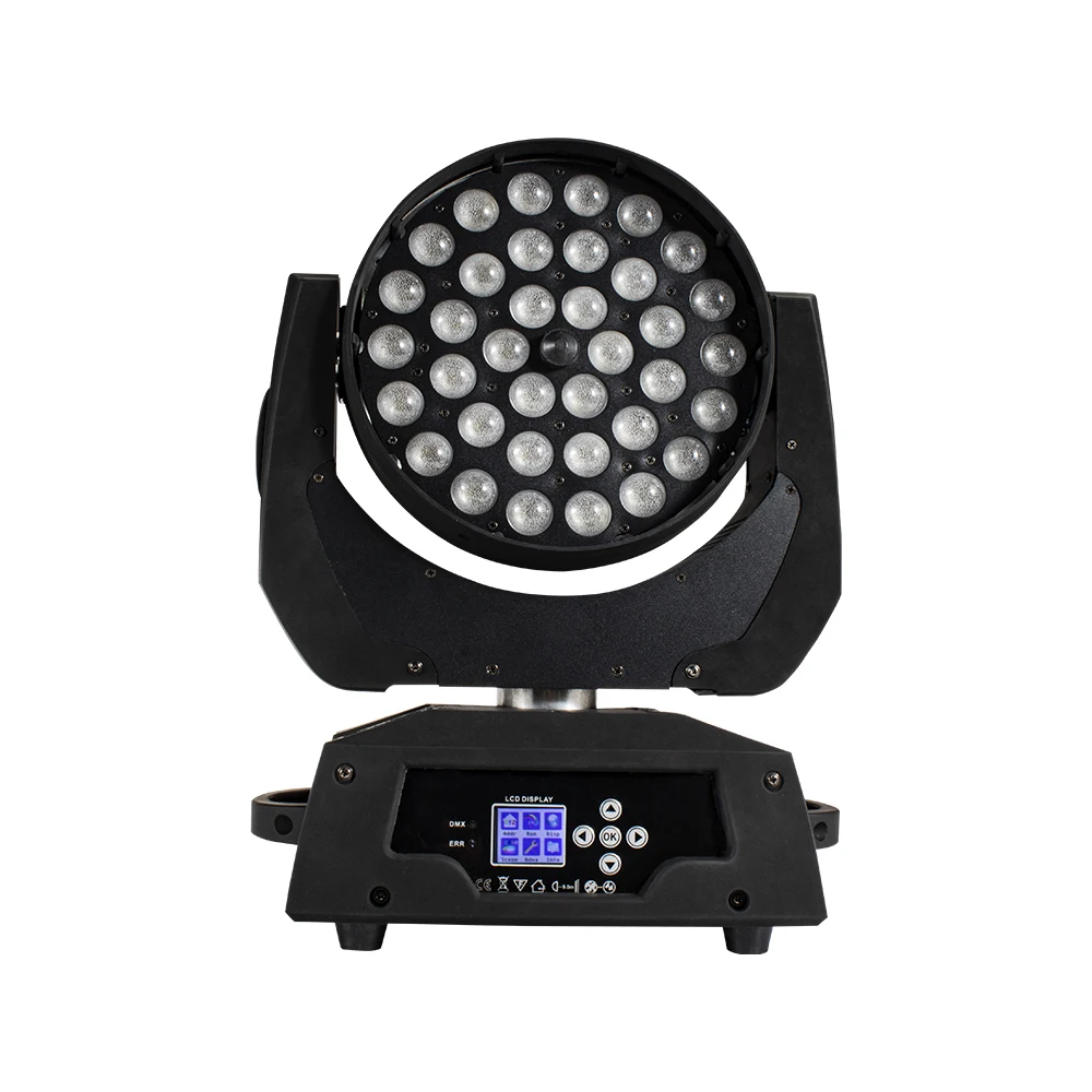 SHEHDS 2PCS 36x18W LED Wash Zoom Moving Head Light Linear ปรับ Dimmer สําหรับปาร์ตี้บาร์งานแต่งงานคอนเสิร์ต