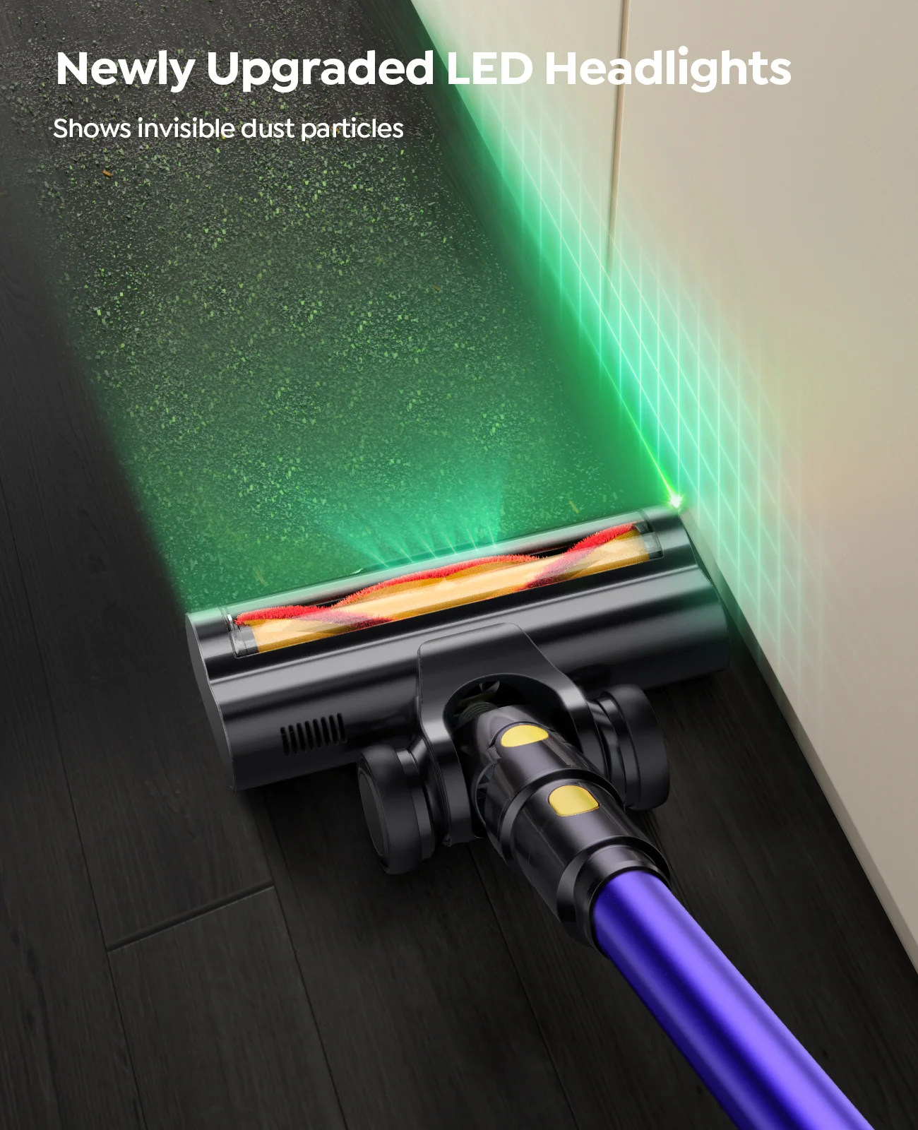 Laresar X11 Cordless Vacuum Cleaner Handheld 550W 55KPa Suction Power Smart Home Dust Cup 60 Mins Runtime 3 Pcs Filte Set