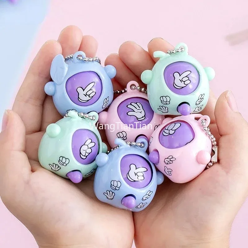 Mini Guessing Game Egg Rock Paper Scissors Fair Showdown Machine Key Chain Pendant Children's Birthday Baby Birthday Party