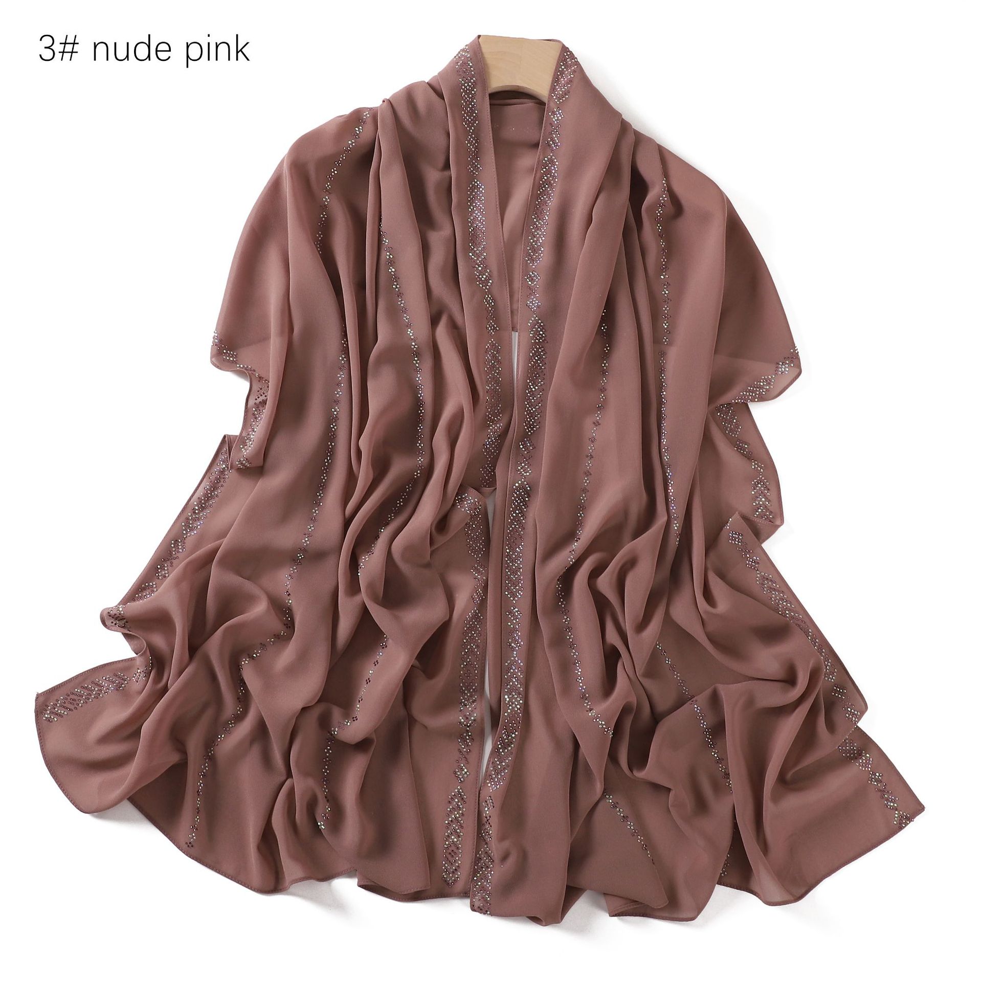 Новинка, Женский шифоновый длинный шарф с бусинами