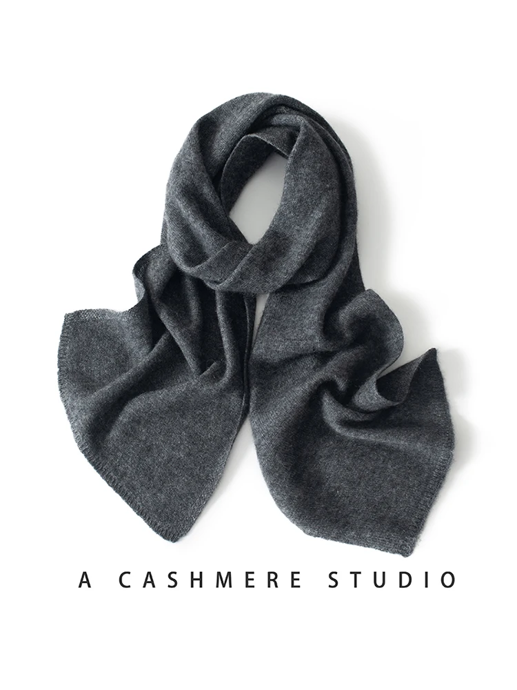 Bufanda de Cachemira para hombre y mujer, bufandas de punto de Color sólido para exteriores, moda de invierno, 2024