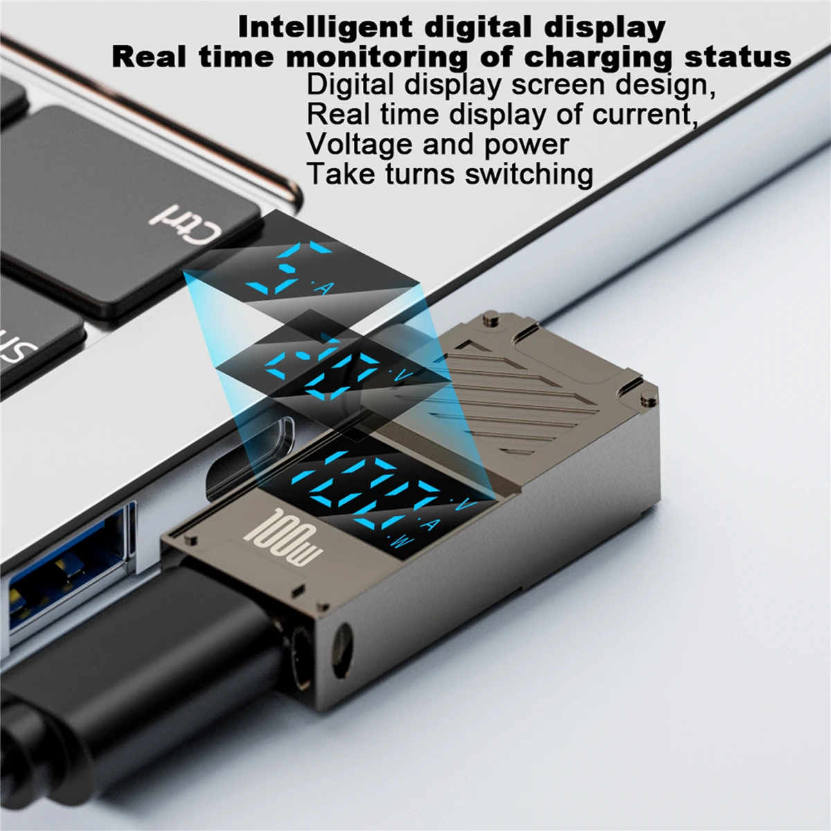 100W LED Display USB Type C Fast Charging Adapter Plug  Universal C Laptop Charger Converter for Dell Asus Hp Acer Lenovo