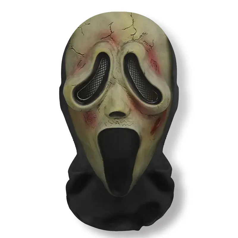 Halloween Ghost Face 3D Mask Balaclava Full Face Elastic Mesh Breathable Sunscreen Headcovers Funny Party Cosplay Props