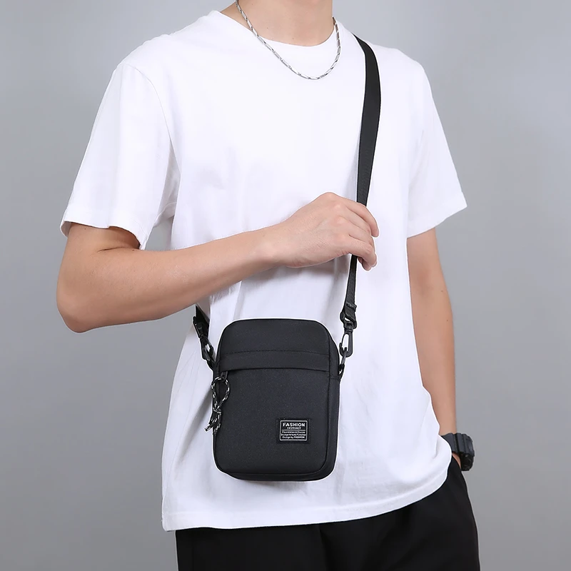 Bolsa de ombro oxford pano casual masculino mochila pequena praça saco moda diagonal crossover mão máquina bolsas femininas bagagem