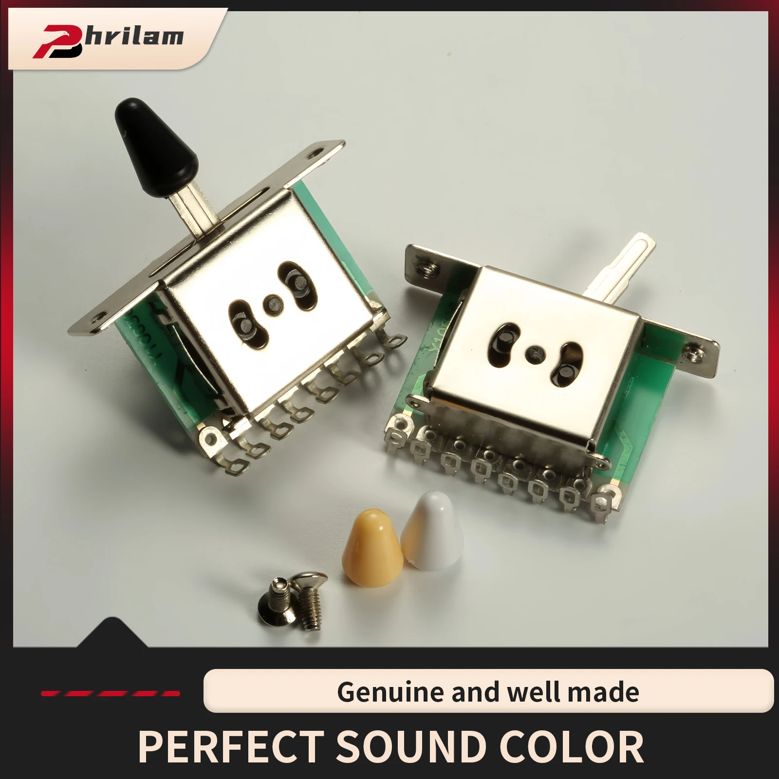 PHRILAM Electric guitar 3-gear/5-gear selector switch, guitar pickup toggle lever switch, guitar 3-way/5-way toggle switch