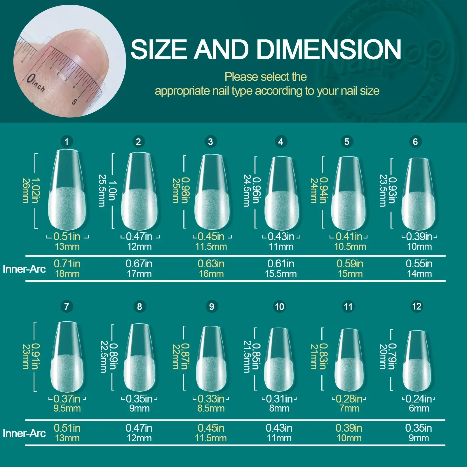 Nailpop 120 unids/caja Gel X puntas de uñas forma media corta almendra/cuadrado/puntas de uñas de Gel suave uñas postizas remojar extensiones de uñas fáciles